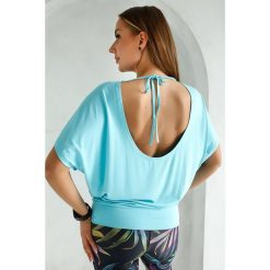 Bluzka do tańca damska luźna 2skin Dancer. Niebieskie bluzki 2SkIN, bez wzorów, z elastanu, bez kołnierzyka, bez ramiączek. Za 119.00 zł.