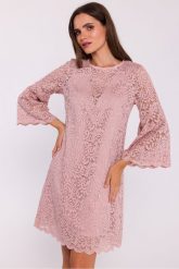 Zjawiskowa sukienka koronkowa trapezowa w kolorze różowym. Czerwone sukienki Stylove, s, bez wzorów, z koronki, eleganckie, bez kołnierzyka, bez ramiączek, trapezowe. Za 419.00 zł.