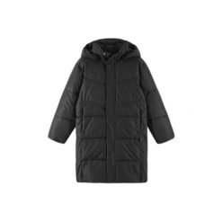 Dzieciak z długim rękawem wodoodporny płaszcz z kapturem Reima Vaanila. Czarne płaszcze Reima, m, bez wzorów, młodzieżowe, z kapturem. Za 638.50 zł.