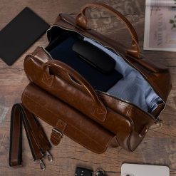 Torba podróżna skórzana weekendowa ekskluzywna brązowa skóra naturalna Beltimore X54. Brązowe torby podróżne bez wzorów, ze skóry. Za 549.99 zł.