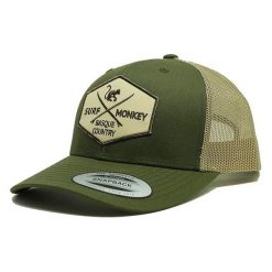 Czapka Trucker Surf Monkey / 6 paneli / Rozmiar uniwersalny (Zielony/Beżowy). Zielone czapki z daszkiem SURF MONKEY, z aplikacjami, sportowe. Za 179.95 zł.