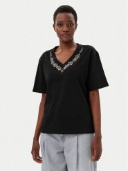 Liu Jo T-Shirt WA5146 JS923 Czarny Regular Fit. Czarne t-shirty Liu Jo, xl, bez wzorów, z bawełny, bez kołnierzyka, bez ramiączek. Za 399.99 zł.
