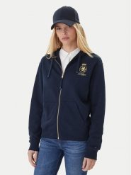 Tommy Hilfiger Bluza WW0WW46126 Granatowy Regular Fit. Niebieskie bluzy Tommy Hilfiger, l, bez wzorów, z bawełny, bez ramiączek, bez kaptura. Za 649.99 zł.