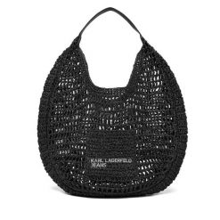 Torebka Karl Lagerfeld Jeans. Czarne torebki klasyczne Karl Lagerfeld Jeans, bez wzorów, z jeansu, klasyczne, bez dodatków. Za 429.99 zł.