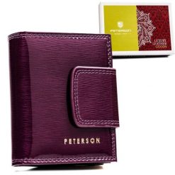 Portfel skórzany Peterson PTN 42329-SH fioletowy. Fioletowe portfele bez wzorów, ze skóry. Za 60.49 zł.