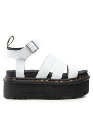 Dr. Martens Sandały Blaire Quad 27296100 Biały. Białe sandały Dr Martens, bez wzorów, ze skóry, bez obcasa, na koturnie, bez zapięcia. Za 499.99 zł.