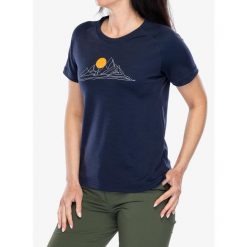 Koszulka merino damska Sensor Merino Blend Moon SS Tee. Niebieskie t-shirty sportowe Sensor, bez wzorów, bez ramiączek. Za 245.99 zł.