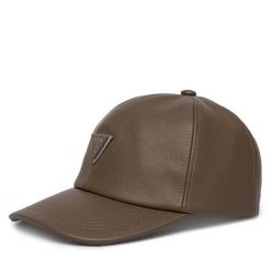 Czapka z daszkiem Guess. Brązowe czapki z daszkiem Guess, z aplikacjami. Za 199.99 zł.