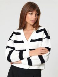 Kardigan dzianinowy - wielobarwny. Swetry Sinsay, l, bez wzorów, z dzianiny, bez ramiączek. Za 45.99 zł.