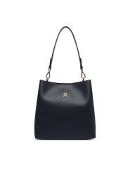 Tommy Hilfiger Torebka Th Icon Shoulder Bag Mono AW0AW19000 Granatowy. Niebieskie torebki klasyczne Tommy Hilfiger, bez wzorów, ze skóry, bez dodatków. Za 649.99 zł.