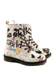 Goby Botki w kolorze białym ze wzorem rozmiar: 36. Białe botki Goby, bez wzorów, z materiału, z okrągłym noskiem, bez obcasa, bez zapięcia. Za 182.72 zł.