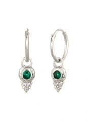 Elli PREMIUM Kolczyki Damskie Krąg Syntetyczny Szmaragd Cięcie Xirius Zielony Cyrkon 925 Sterling Silver 1 ct. Szare kolczyki Elli PREMIUM, z cyrkonią, srebrne. Za 303.99 zł.