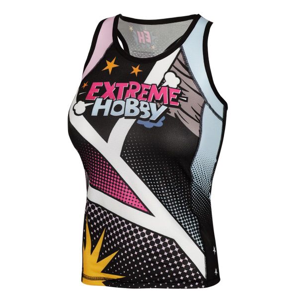 Koszulka sportowa damska bez rękawów Tank top EXTREME HOBBY COMICS. Czarne topy sportowe EXTREME HOBBY, m, bez wzorów, z elastanu, na fitness i siłownię. Za 139.00 zł.
