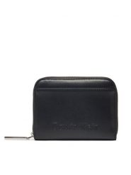Calvin Klein Portfel damski Embossed Logo Medium Zip Around K60K612965 Czarny. Czarne portfele Calvin Klein, bez wzorów, ze skóry. Za 169.99 zł.