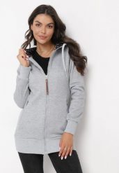 Jasnoszara Bluza z Polarem i Kapturem Laissete. Szare bluzy Born2be, s, bez wzorów, z polaru, bez ramiączek, z kapturem. W wyprzedaży za 101.99 zł.