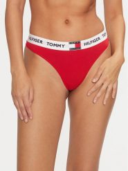 Tommy Hilfiger Stringi UW0UW05616 Czerwony. Czerwone stringi Tommy Hilfiger, bez wzorów, z bawełny. Za 79.99 zł.