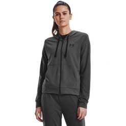 Bluza Kobieta Under Armour Rival Terry szary. Czarne bluzy Under Armour, xl, bez wzorów, z dzianiny, klasyczne, bez ramiączek, z kapturem. Za 286.50 zł.