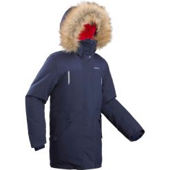 Parka turystyczna dla dzieci wodoodporna Quechua SH500 Ultra-Warm -17°C. Brązowe płaszcze QUECHUA, na zimę, m, bez wzorów, eleganckie, bez kaptura. Za 299.99 zł.