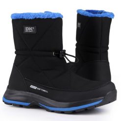 Buty damskie zimowe wodoodporne DK AKRA. Czarne buty do biegania DK, na zimę, bez wzorów, z materiału, bez zapięcia, do biegania. Za 158.00 zł.