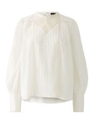 Oui Bluzka w kolorze białym rozmiar: 36. Białe bluzki Oui, z aplikacjami, z bawełny, bez kołnierzyka, bez ramiączek. Za 165.99 zł.