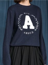 Sweter w prążek - granatowy. Niebieskie swetry Sinsay, l, bez wzorów, bez ramiączek. Za 49.99 zł.