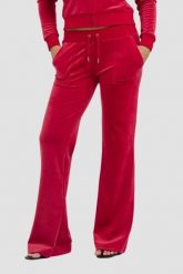 JUICY COUTURE Czerwone damskie spodnie dresowe Layla Low Rise, Rozmiar S. Czerwone spodnie dresowe Juicy Couture, bez wzorów, z dresówki. W wyprzedaży za 358.99 zł.
