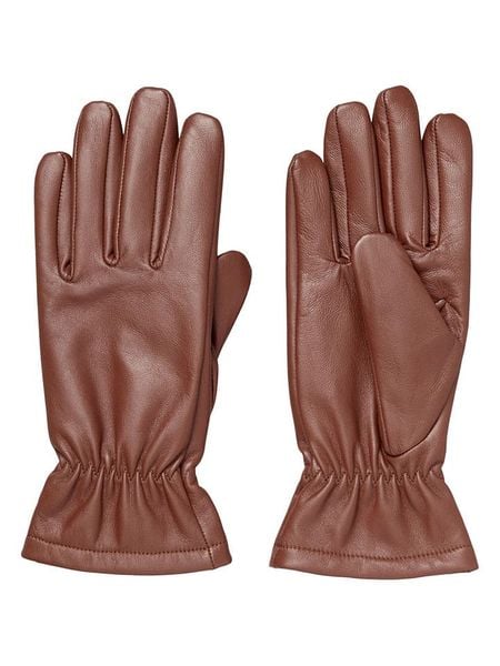 Becksöndergaard Skórzane rękawiczki w kolorze brązowym rozmiar: 7,5. Brązowe rękawiczki Becksöndergaard, bez wzorów, z materiału. Za 183.59 zł.
