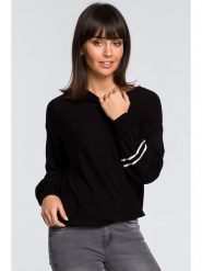 Be Wear Sweter w kolorze czarnym rozmiar: onesize. Czarne swetry Be Wear, bez wzorów, ze splotem, bez ramiączek. Za 163.45 zł.
