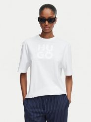 HUGO T-Shirt Dashire_5 50566678 Biały Relaxed Fit. Białe t-shirty Hugo, xs, bez wzorów, z bawełny, bez kołnierzyka, bez ramiączek. Za 214.99 zł.