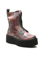 Jenny Fairy Trzewiki WS101-06 Kolorowy. Botki Jenny Fairy, bez wzorów, ze skóry, bez obcasa, na koturnie, bez zapięcia. Za 139.99 zł.