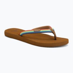 Japonki damskie Rip Curl Freedom Bloom Open Toe. Brązowe japonki Rip Curl, bez wzorów, sportowe. Za 109.99 zł.