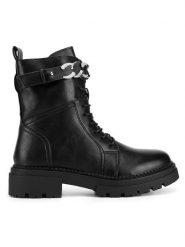 JENNY Botki WS5579-12 Czarny. Czarne botki Jenny, bez wzorów, bez obcasa, na płaskiej podeszwie, bez zapięcia. Za 151.99 zł.