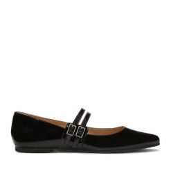 Baleriny Kazar. Czarne baleriny Kazar, bez wzorów, ze lnu, bez obcasa, bez zapięcia. Za 499.00 zł.
