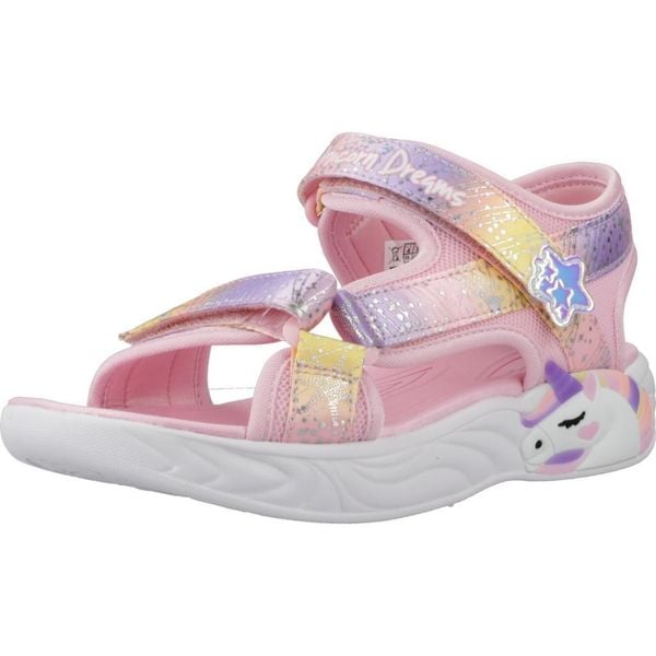 Sandały SKECHERS 302682L Rose. Czerwone sandały Skechers, bez wzorów, z syntetyku, bez obcasa, bez zapięcia. Za 238.99 zł.