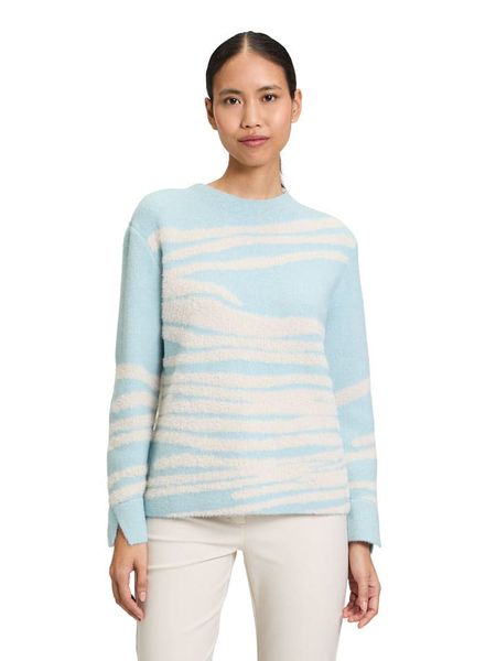 Betty Barclay Sweter w kolorze błękitno-kremowym rozmiar: 48. Brązowe swetry Betty Barclay, bez wzorów, ze splotem, bez ramiączek. Za 173.99 zł.