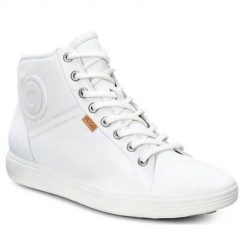 Buty do chodzenia damskie Ecco Soft 7 Ladies. Białe buty treningowe ECCO, bez wzorów, z jeansu, za kostkę, bez zapięcia, trekkingowe. Za 862.00 zł.
