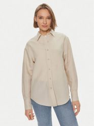 Calvin Klein Koszula K20K206694 Beżowy Relaxed Fit. Brązowe koszule Calvin Klein, bez wzorów, z lyocellu, bez kołnierzyka, bez ramiączek. Za 399.99 zł.
