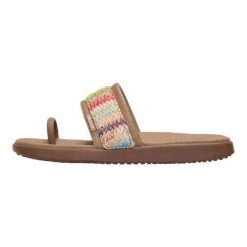HeyDude Damskie Klapki Maui Breeze Toe Loop. Brązowe klapki Hey dude, bez wzorów, z materiału, bez obcasa, bez zapięcia. Za 199.00 zł.