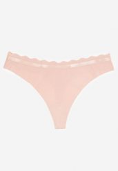 Różowe Bawełniane Majtki Stringi z Prążkowanego Materiału Sesivia. Czerwone stringi Born2be, bez wzorów, z bawełny. Za 19.99 zł.