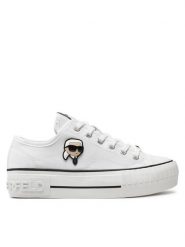 KARL LAGERFELD Trampki KL60424 Biały. Białe trampki KARL LAGERFELD, bez wzorów, ze skóry, bez zapięcia. Za 449.99 zł.