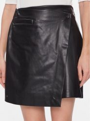 DKNY Spódnica z imitacji skóry P3JNTV18 Czarny Regular Fit. Czarne spódnice DKNY, bez wzorów, ze skóry. Za 519.99 zł.