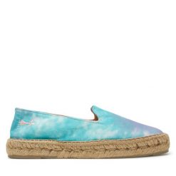 Espadryle Manebi. Niebieskie espadryle Manebi, bez wzorów, bez obcasa. Za 439.99 zł.