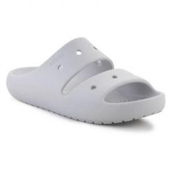 Klapki unisex Crocs Classic Sandal V2. Szare klapki Crocs, bez wzorów, z materiału, bez obcasa, bez zapięcia. Za 221.00 zł.