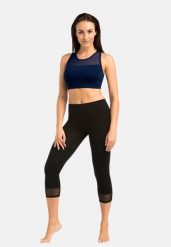 Legginsy na fitness damskie Teyli Glamo 3/4. Czarne legginsy sportowe Teyli, l, bez wzorów, z bawełny, na fitness i siłownię. Za 99.95 zł.
