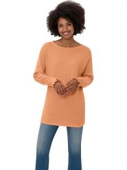 Heine Sweter w kolorze brzoskwiniowym rozmiar: 42. Pomarańczowe swetry Heine, bez wzorów, bez ramiączek. Za 91.99 zł.