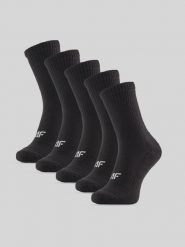 4F Skarpetki długie (5-pack) damskie - czarne 35-38. Czarne skarpetki 4f, bez wzorów, z bawełny. Za 69.99 zł.