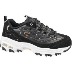 Buty sportowe Sneakersy damskie, D'Lites. Czarne buty sportowe lifestyle Skechers, bez wzorów, z materiału, bez zapięcia, trekkingowe. Za 359.99 zł.