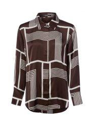 Someday Damska bluzka koszulowa - Zisi Kobiety Sztuczne włókno brązowy wzorzysty, 36. Brązowe bluzki someday., bez wzorów, z satyny, bez kołnierzyka, bez ramiączek. Za 449.95 zł.