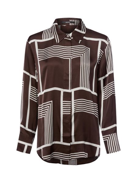 Someday Damska bluzka koszulowa - Zisi Kobiety Sztuczne włókno brązowy wzorzysty, 36. Brązowe bluzki someday., bez wzorów, z satyny, bez kołnierzyka, bez ramiączek. Za 449.95 zł.