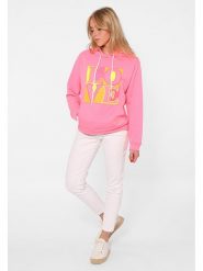 Zwillingsherz Bluza "Print Love" w kolorze różowym rozmiar: S/M. Różowe bluzy Zwillingsherz, m, bez wzorów, z bawełny, bez ramiączek, z kapturem. Za 154.07 zł.